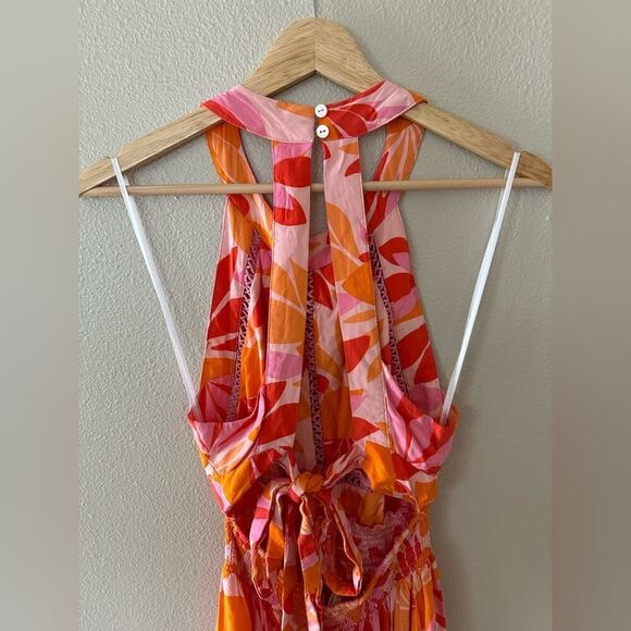 Anthropologie Able the Label Rumi Bright Floral Maxi Halter Dress Size M - Picture 7 of 10